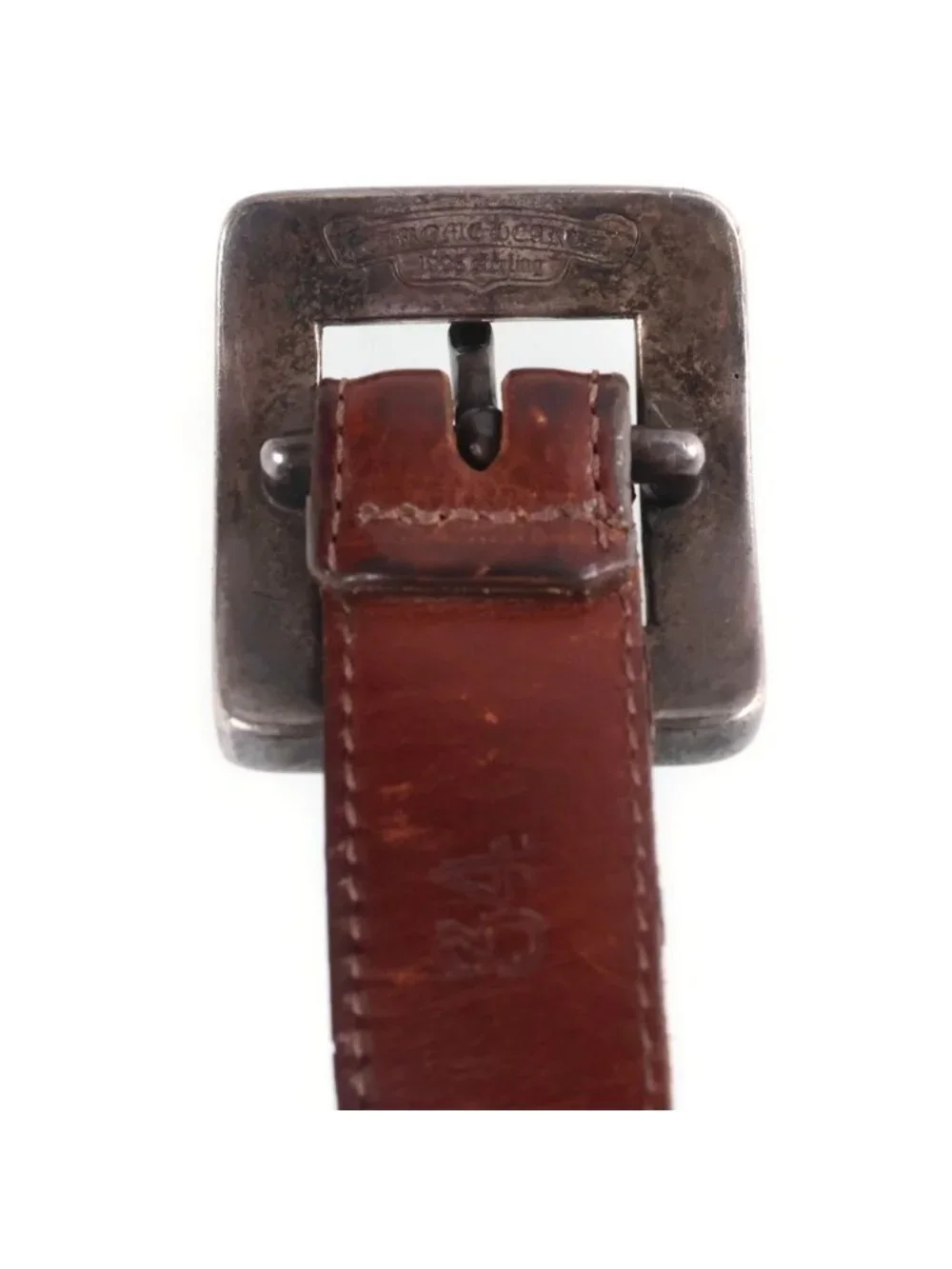 Chrome Hearts Blt Otj 1.0 Leather Belt Brown Silver